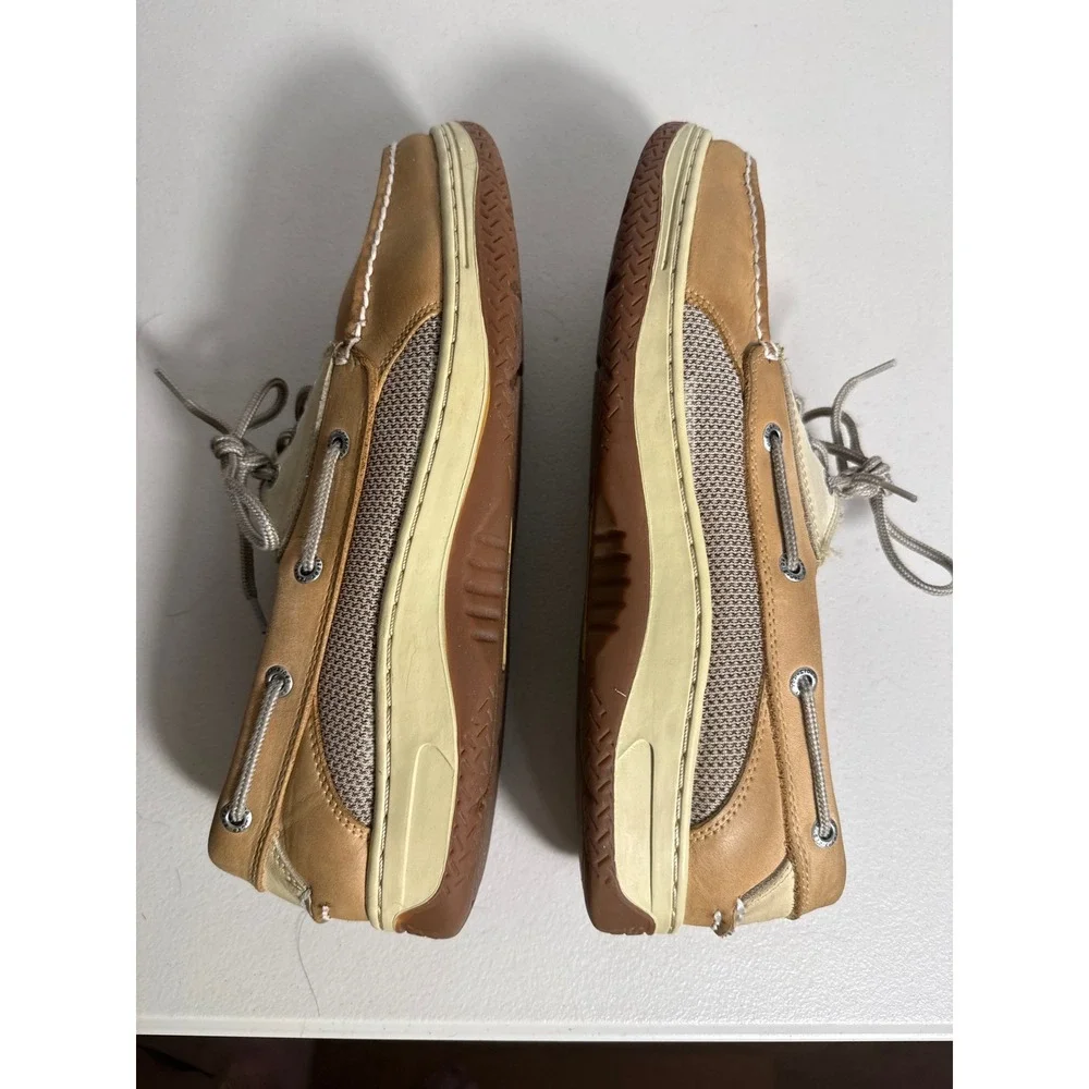 Sperry Top-Sider Billfish Mens Tan Leather Mesh Boat Shoe Contour System Sz 11.5